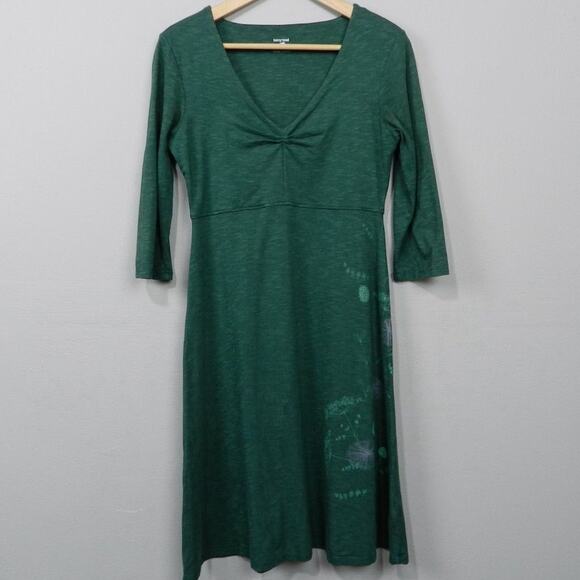 Toad‎ & Co Dark Green Fit and Flare Knee Length Dress Size S Knit Tencel Lyocell - Picture 1 of 10